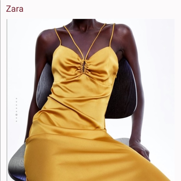 Zara gold satin dress - Picture 2 of 3